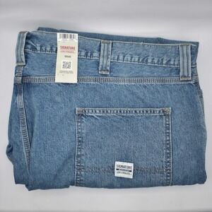 Signature by Levi Strauss Carpenter Jeans Men's 52x32 Indigo Blue Big & Tall NWT